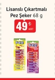 Lisansli Çikartmali Pez Şeker 68G