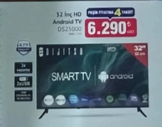 Dijitsu 32 Inç Hd Android Tv Ds25000