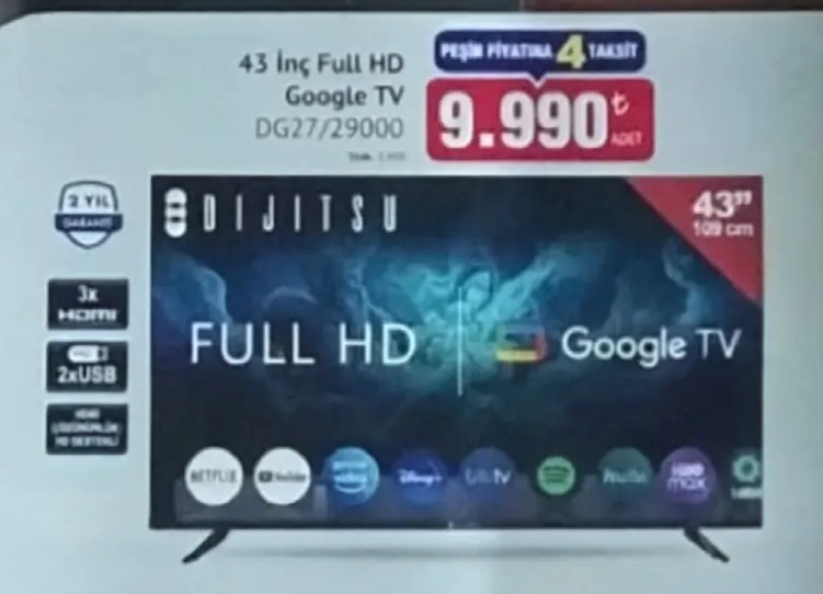 Dijitsu 43 Inç Full Hd Google Tv Dg27/29000