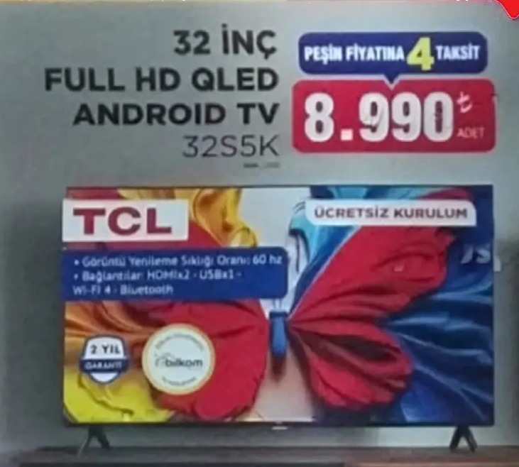 Tcl 32 İnç Full Hd Qled Android Tv 32S5K