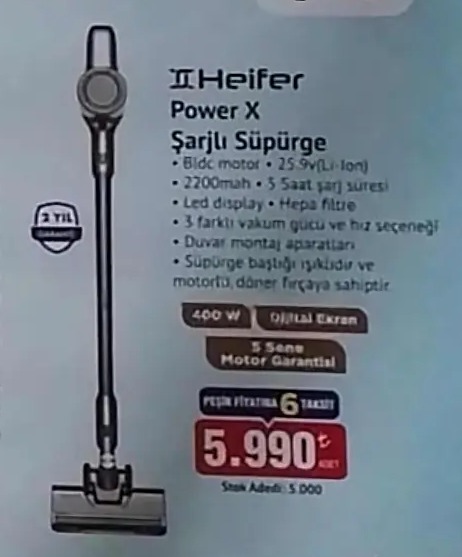 Heifer Power X Sarjlı Süpürge