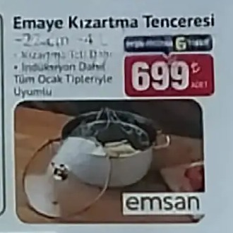 Emaye Kizartma Tenceresi 22 Cm 4 L