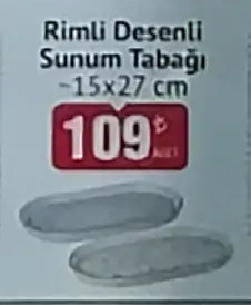 Rimli Desenli Sunum Tabağı 15X27 Cm