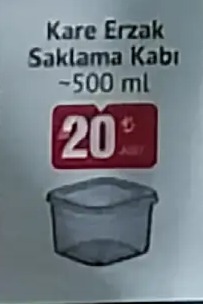 Kare Erzak Saklama Kabı ~500 Ml