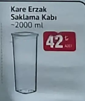 Kare Erzak Saklama Kabı 2000 Ml