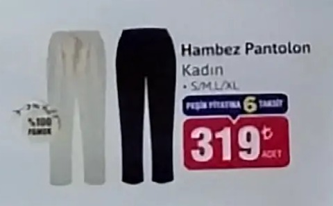 Hambez Pantolon Kadın S/M/L/Xl
