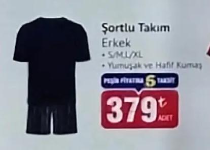Erkek Şortlu Takım S/M/L/Xl