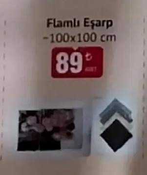 Flamlı Eşarp 100X100 Cm