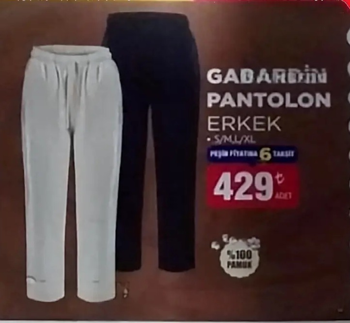 Gabardin Pantolon Erkek S/M/L/Xl %100 Pamuk