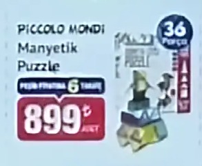 Piccolo Mondi Manyetik Puzzle 36 Parça