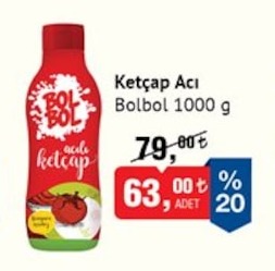 Bolbol Ketçap Acı 1000G