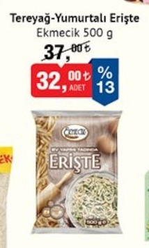 Tereyağ-Yumurtalı Erişte Ekmecik 500 G