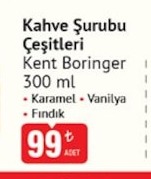 Kent Boringer Kahve Şurubu Çeşitleri 300 Ml