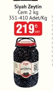 Cem Siyah Zeytin 2 Kg