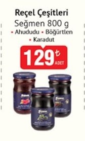 Reçel Çeşitleri Seçmen Ahududu Böğürtlen Karadut 800 G