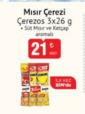 Mısır Çerezi Çerezos 3X26G