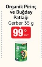 Organik Pirinç Ve Buğday Patlağı Gerber 35 G