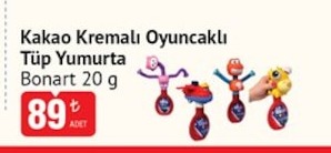 Bonart Kakao Kremalı Oyuncaklı Tüp Yumurta 20G