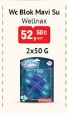 Wc Blok Mavi Su Wellnax 2X50 G