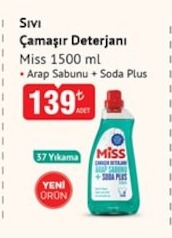 Sıvı Çamaşır Deterjanı Miss 1500 Ml