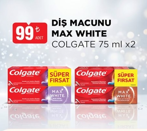 Colgate Diş Macunu Max White 75 Ml X2