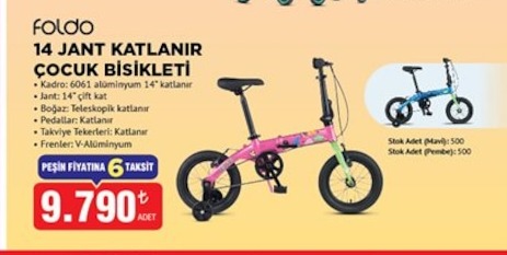 Földo 14 Jant Katlanir Çocuk Bisikleti