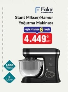 Fakir Stant Mikser/Hamur Yoğurma Makinesi 1 Adet