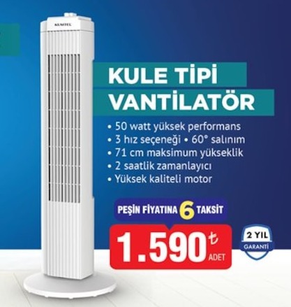 Kumtel Kule Tipi Vantilatör 71Cm