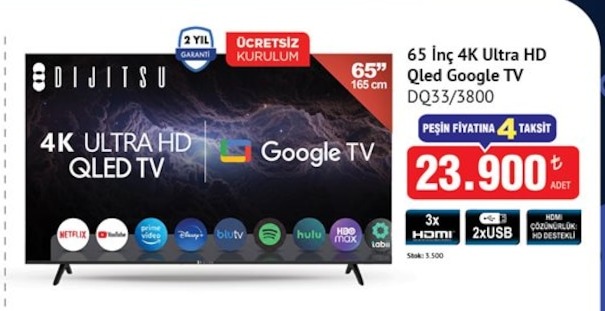 Dıjıtsu 65 İnç 4K Ultra Hd Qled Google Tv