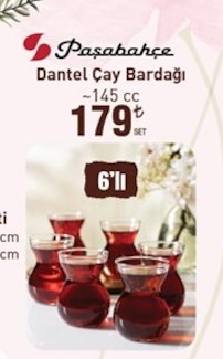 Paşabahçe Dantel Çay Bardağı 6'Lı