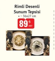 Rimli Desenli Sunum Tepsisi 36X27 Cm
