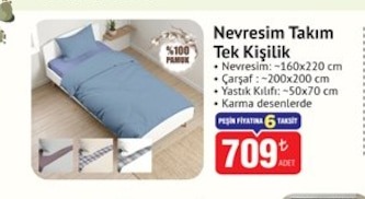 Nevresim Takım Tek Kişilik %100 Pamuk