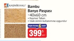 Kaşmir Halı Bambu Banyo Paspası ~40X60 Cm