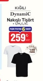 Kığılı Dynamic Nakışlı Tişört S/M/L/Xl