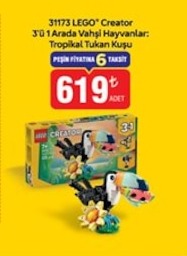 31173 Lego® Creator 3'Ü 1 Arada Vahşi Hayvanlar: Tropikal Tuk...