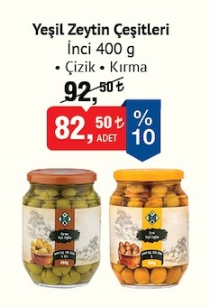 İnci Yeşil Zeytin Çeşitleri 400G
