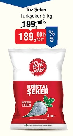 Türkşeker Toz Şeker 5Kg