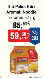 Indomie 5'Li Paket Köri Aromalı Noodle 375G