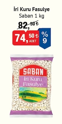 Saban İri Kuru Fasulye 1Kg