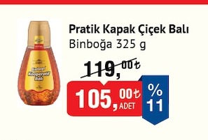 Pratik Kapak Çiçek Balı Binboğa 325 G