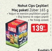Züber Nohut Cips Çeşitleri Maç Paketi 165G