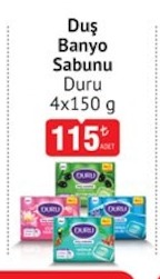 Duş Banyo Sabunu Duru 4X150 G