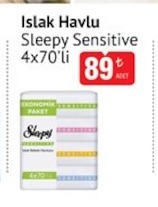 Islak Havlu Sleepy Sensitive 4X70'Li