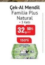 Çek-Al Mendil Familia Plus Natural 3 Katlı 150'Li