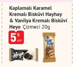 Kaplamalı Karamel Kremalı Bisküvi Hayhay & Vanilya Kremalı Bisküvi Heyo Çizmeci 20G