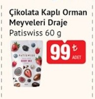 Patiswiss Orman Meyveleri Draje Çikolata Kaplı 60G