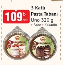 Uno 3 Pasta Tabanı Sade / Kakaolu 320G