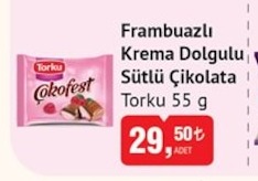 Torku Cokofest Frambuazli Krema Dolgulu Sutlu Cikolata 55 G