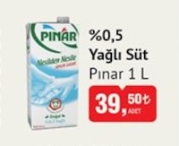 %0,5 Yağlı Süt Pınar 1L