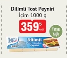 İçim Dilimli Toast Peyniri 1000G